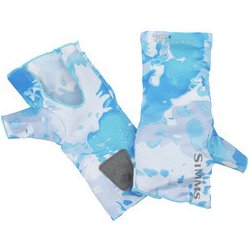 Simms Rukavice SolarFlex SunGlove No-Finger Cloud Camo Blue