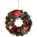 MagicHome Vianoce Věnec modro-červený, 30 cm – Zboží Dáma