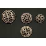 Luxusní knoflík se spodním přišitím - lesklé světlé stříbro - průměr 2,3 cm – Sleviste.cz