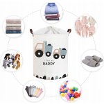 SIPO Koš uzavíratelný bavlna Trucks Love Daddy bílý 43 L – Hledejceny.cz