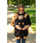 Jsem máma nosicí mikina s kapucí černá s okrovou elegancí – Zboží Dáma