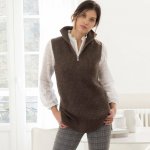 Tuniková vesta se stojáčkem na zip čokoládová – Zbozi.Blesk.cz