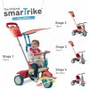 Tříkolka Smart Trike 6700400 VANILLA TouchSteering 4v1 s tlmičom a slnečníkom modro červená