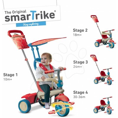 Smart Trike 6700400 VANILLA TouchSteering 4v1 s tlmičom a slnečníkom modro červená – Zboží Mobilmania