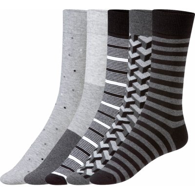 Livergy pánské ponožky s BIO bavlnou 5 párů šedá/černá – Zboží Mobilmania