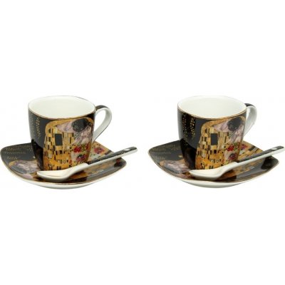 Klimt Polibek černý HOME ELEMENTS Espresso set 2 šálky 75 ml – Hledejceny.cz