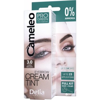 Delia Cosmetics Cameleo Progreen krémová profesionální barva na obočí bez amoniaku Dark Brown tmavě hnědá 15 ml