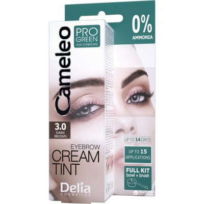 Delia Cosmetics Cameleo Progreen krémová profesionální barva na obočí bez amoniaku Dark Brown tmavě hnědá 15 ml