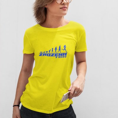 tričko s potiskem Zrozená k běhu Citronová – Zboží Mobilmania