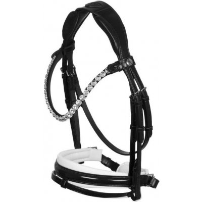 ACAVALLO Uzdečka Ophelia se švédským nánosníkem černá/bílá – Zboží Dáma