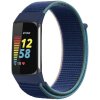 Řemínek k chytrému náramku Mobilly řemínek pro Fitbit Charge 5, velikost S, nylonový, tmavě modro-světle modro-oranžový 722 DSC5-02-00F