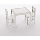 Drewex dřevěný stůl a dvě židličky bílá/šedá