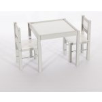Drewex dřevěný stůl a dvě židličky bílá/šedá – Zboží Mobilmania