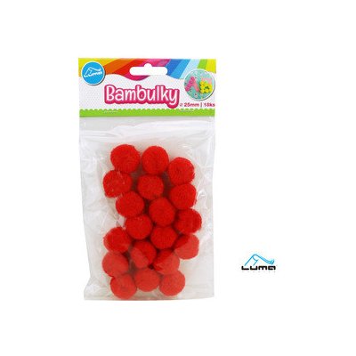 Bambulky červené, 18ks 25mm 6701-04 – Zboží Dáma