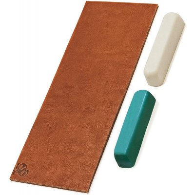 BeaverCraft obtahovací kůže Leather Strop for Honing (Green, White) – Zboží Mobilmania