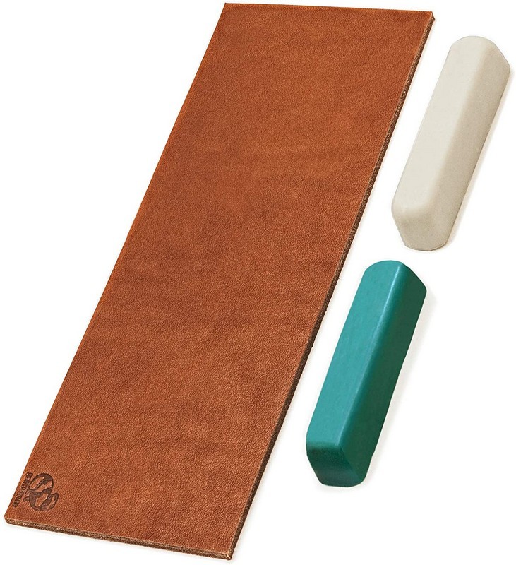 BeaverCraft obtahovací kůže Leather Strop for Honing (Green, White)