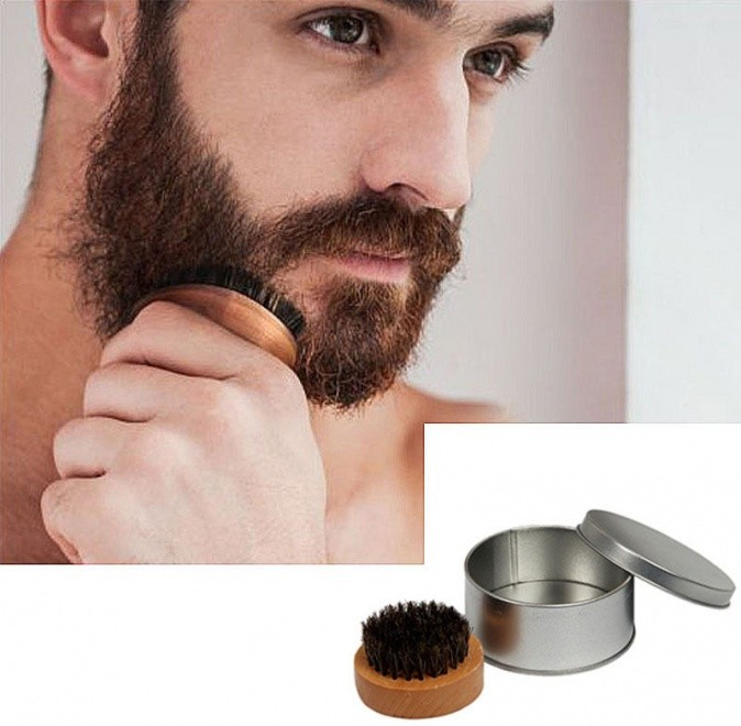 Poradna Beard Brush SL1600 Kulatý dřevěný kartáč na vousy, kančí štětiny  průměr 65mm - Heureka.cz