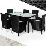 FurniGO zahradní ratanová sestava Berlin 1+6 - černá – Zboží Dáma