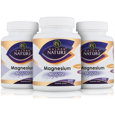 Golden Nature Magnesium Malate + Vitamin B6 3 x 100 kapslí – Hledejceny.cz