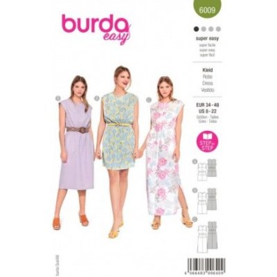 Střih na dámské letní šaty Burda 6009