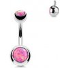 Piercing Šperky4U piercing do pupíku banánek opál BS1063-P