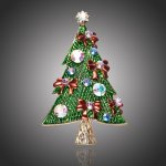 Éternelle vánoční brož Swarovski Elements Profetta vánoční stromeček B1035-H0895 Barevná/více barev