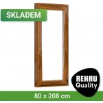 SKLADOVÁ-OKNA REHAU Smartline+ Bílá dovnitř / Zlatý dub ven pravé 80 x 208 cm – Hledejceny.cz