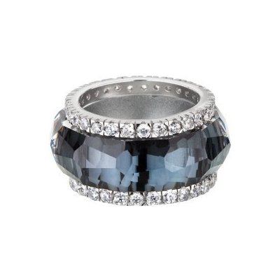Preciosa Stříbrný prsten De Luxe s českým křišťálem černý 6760 40 – Zboží Mobilmania