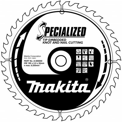 Makita Pilový kotouč na dřevo B-09416 , 185x30mm, 20 zubů – Sleviste.cz