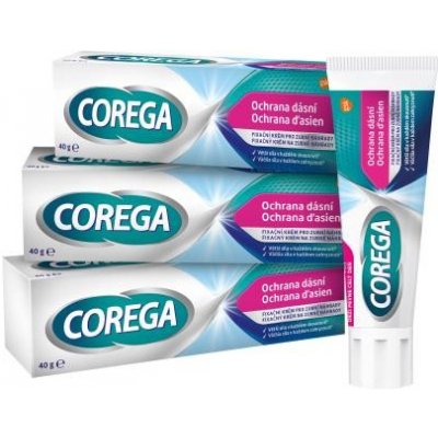 Corega Gum Protection Trio fixační krém bez příchuti s ochranou dásní unisex 3 x 40 g
