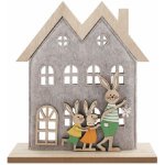 Dekorace Dům z filcu se zaječí rodinkou 21 x 23 x 5 cm na postavení – Hledejceny.cz