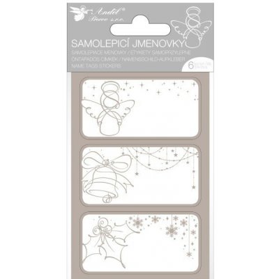 Anděl Samolepicí jmenovky na dárky - stříbrné - 6 ks - 10728 – Zboží Dáma
