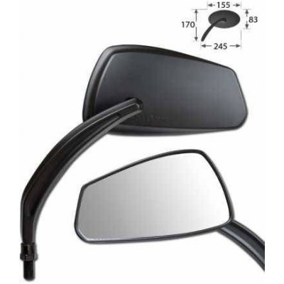 Zrcátka na motorku MATERA, hliníková univerzální, černá se závitem M10, homologovaná | Zboží Auto