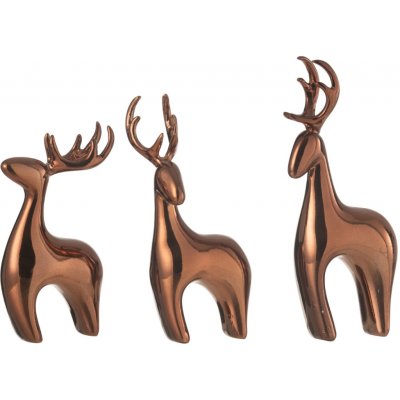 J-line Set tří měděných sošek Reindeer 16 cm – Hledejceny.cz
