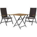 Livarno Home Sada hliníkového zahradního nábytku se sklápěcím stolem Valencia, 3dílná, hnědá – Zboží Dáma
