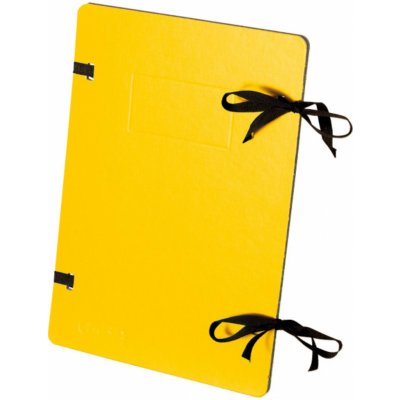 Spisové desky s ražbou a tkanicí EMBA - žluté, 1 ks