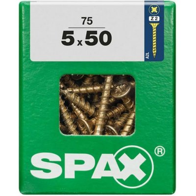Spax Uni vrut zápust.hlava PZ/Z2 4CUT a plným závitem Yellox 5 x 50 mm 75 ks – Hledejceny.cz