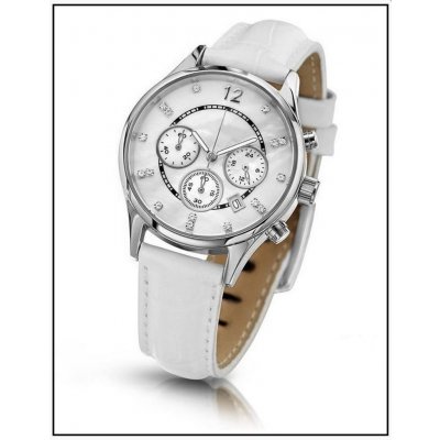 Oslnivé hodinky Geneva Pearl Swarovski stříbrné - white