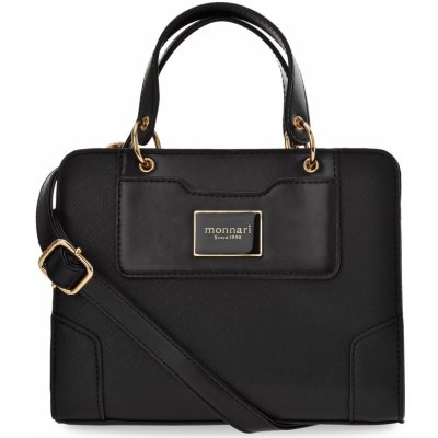 Monnari Elegantní klasická dámská kabelka malý kufřík do ruky a přes rameno černá