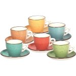 Tognana Sada šálků na kávu s podšálky LOUISE ART&PEPPER 6 x 90 ml – Sleviste.cz
