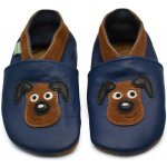 Hopi Hop kožené capáčky Barefoot Pejsek na modré – Zboží Mobilmania