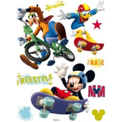 DECOFUN Maxi nálepka na zeď Mickey Mouse freestyle rozměry 65 x 85 cm