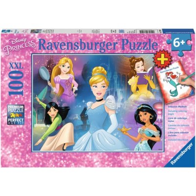 Ravensburger Disney princezny + omalovánky 100 dílků – Zbozi.Blesk.cz