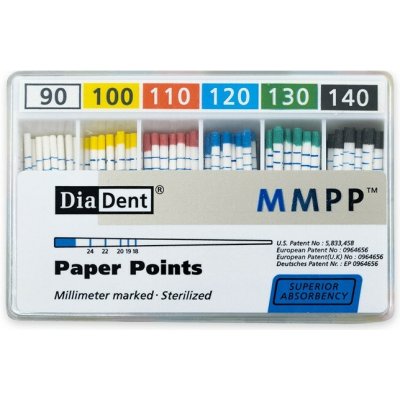 DiaDent Papírové Čepy MMPP 02Taper Sortiment ISO90-140 200 ks – Hledejceny.cz