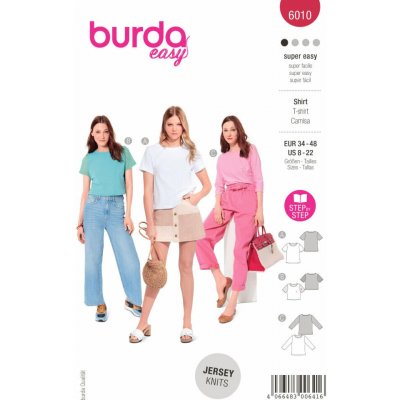 Střih Burda červený 6010 - tričko – Zboží Dáma