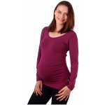 Těhotenské tričko Johanka dlouhý rukáv cyklámen – Zboží Mobilmania