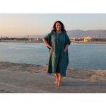 Nelly Mušelínové pončo dámské Lahvově zelená – Zboží Dáma