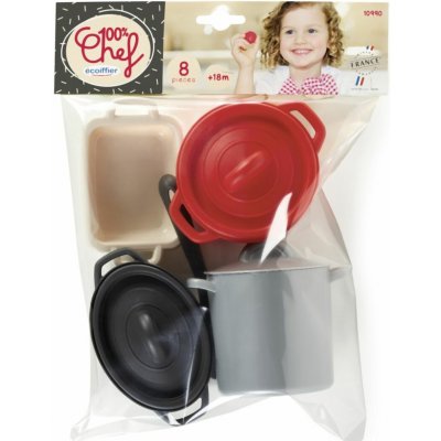 Écoiffier Set hrnců do kuchyňky 100% Chef 8 dílů s plechem na pečení a obracečka od 18 měsíců – Zboží Mobilmania