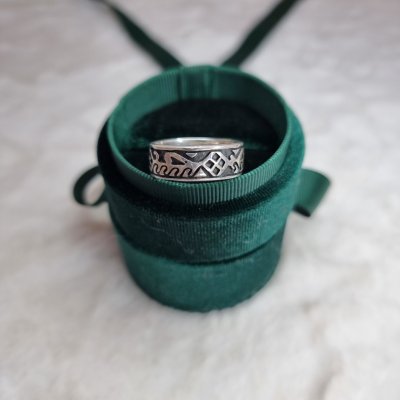 Aranys Stříbrný prsten s patinou a ornamenty 02446 – Zboží Mobilmania