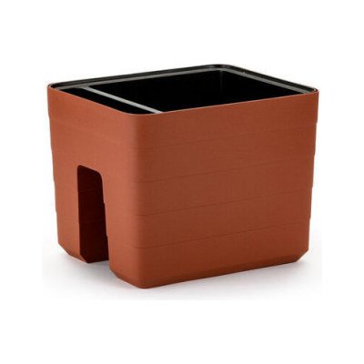 Plastia 1909753003 samozavlažovací truhlík Berberis na zábradlí 30 x 26 cm terakota